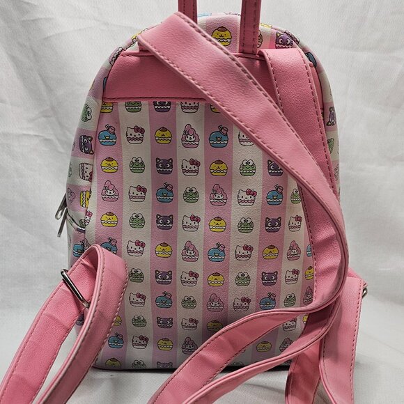 Sanrio Loungefly Hello Kitty Pink Kawaii Sweet Shop Macaroon Mini Backpack AOP - Picture 7 of 16